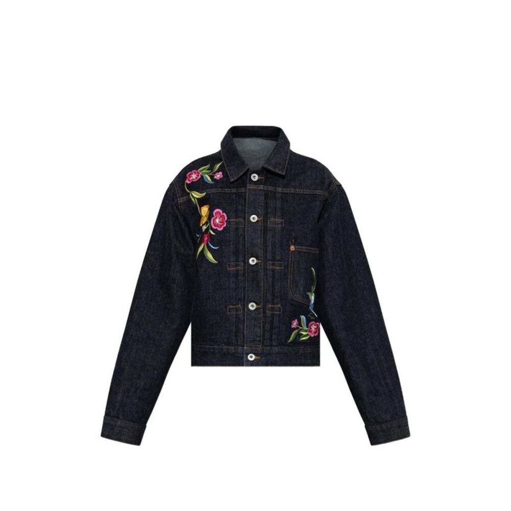 Kenzo Women Floral-Pattern Denim Jacket